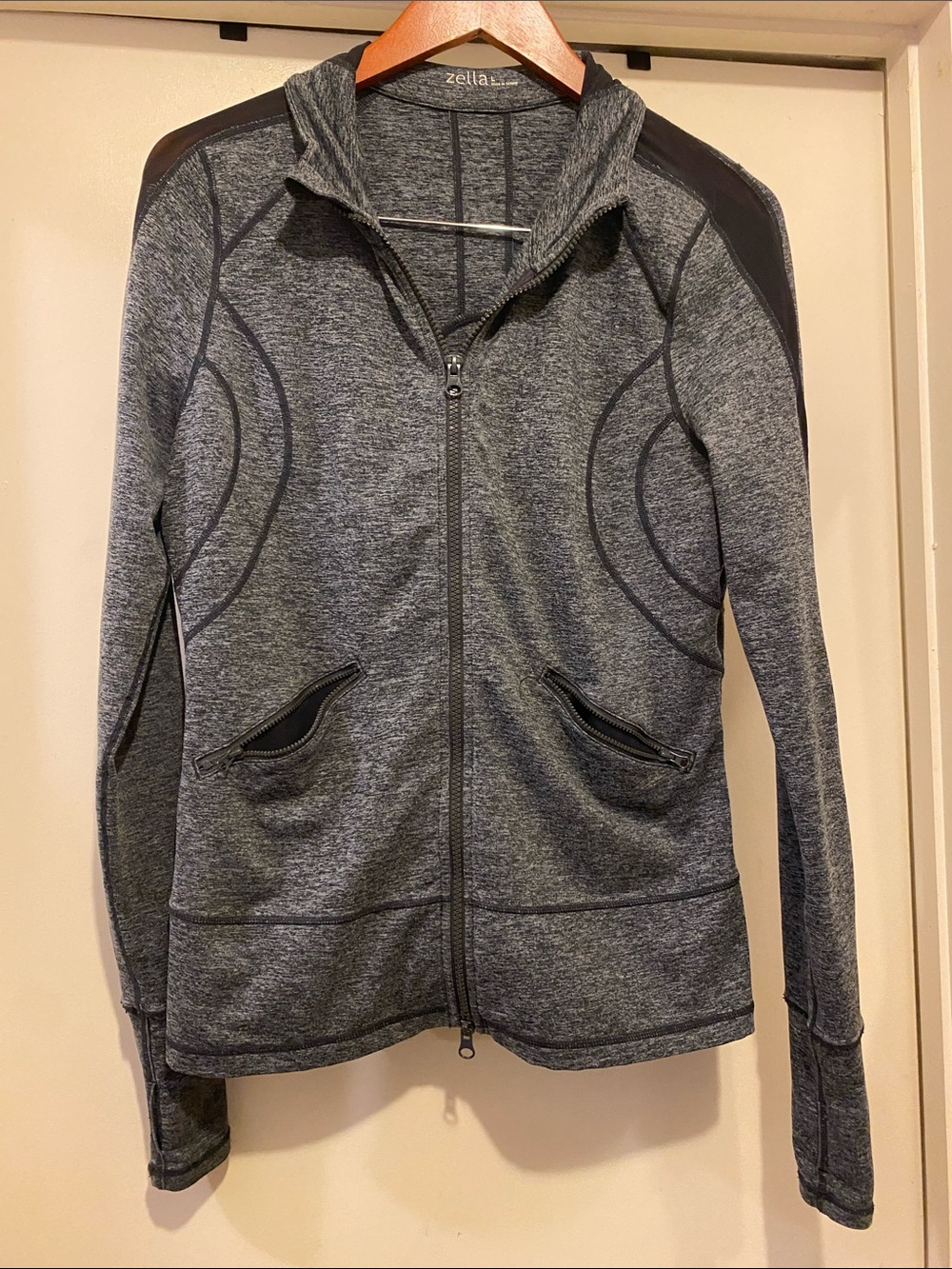 Zella Gray Full-Zip Athletic Hoodie Jacket